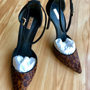 Naiara Jaguar-Print Calf Hair Pointy-Toe Pump